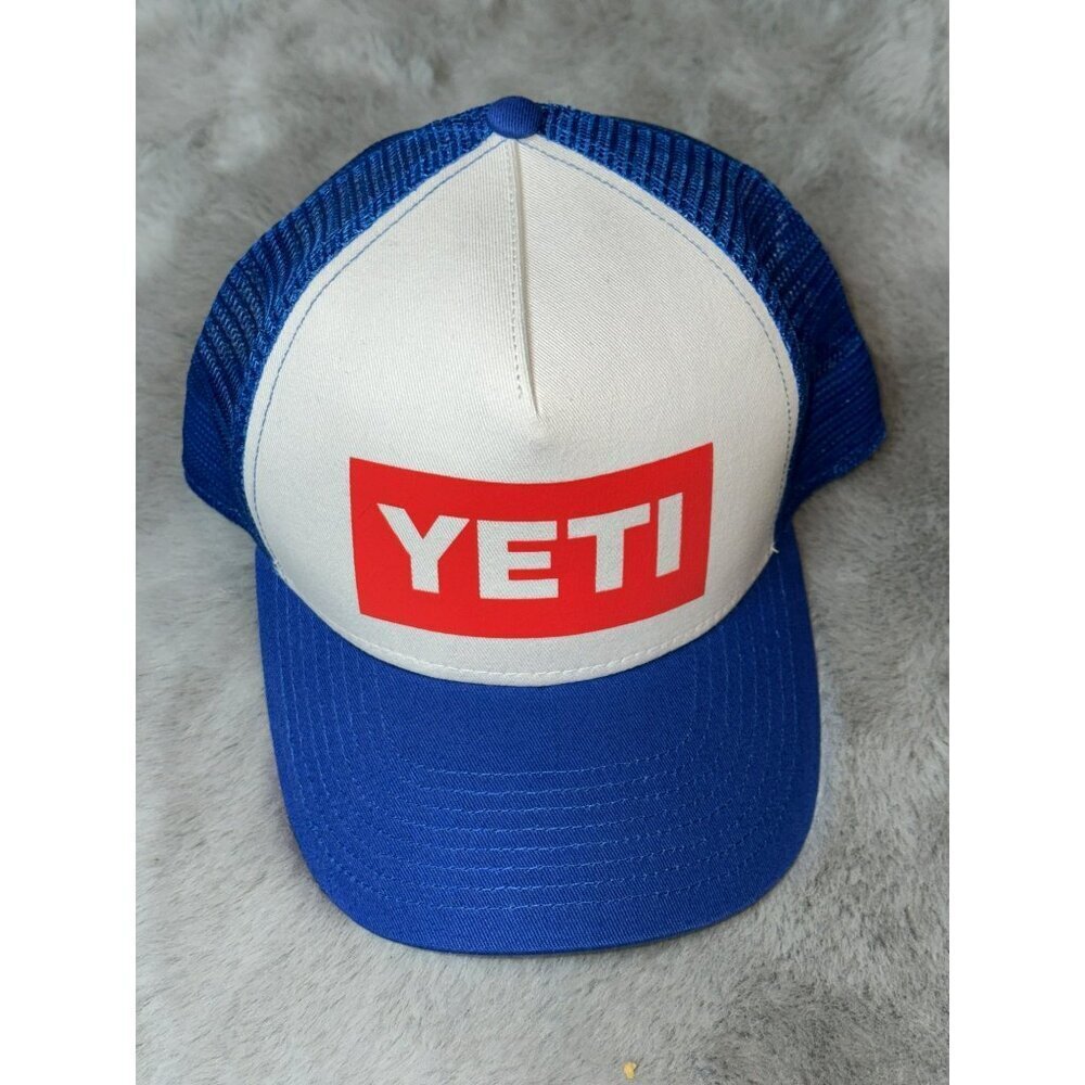 YETI Trucker Hat Snap Back Blue Red White